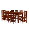 Conjunto Mesa de Jantar com 8 Cadeiras Madeira Maciça 200cm Castanho Santana Shop Jm - 2