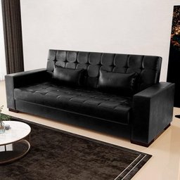 Sofá Cama para Sala de Estar Lisboa Couríssimo Preto - Ibiza - 2