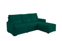 Ver imagem 2 de Sofá Fixo com Puff 3 Lugares Veludo Soft 230cm Conforto Plus Sofisticato - Verde