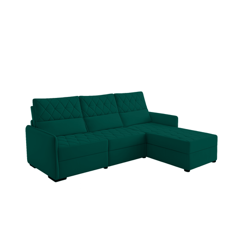 Sofá 03 Lugares Conforto Plus Sofisticato Verde