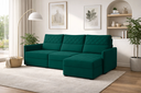 Ver imagem 1 de Sofá Fixo com Puff 3 Lugares Veludo Soft 230cm Conforto Plus Sofisticato - Verde