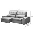 Ver imagem 4 de Sofá Retrátil Reclinável 3 Lugares 230cm Moritz F05 Veludo Prata - Mpozenato