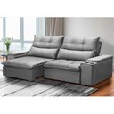 Ver imagem 2 de Sofá Retrátil Reclinável 3 Lugares 230cm Moritz F05 Veludo Prata - Mpozenato