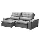 Ver imagem 1 de Sofá Retrátil Reclinável 3 Lugares 230cm Moritz F05 Veludo Prata - Mpozenato