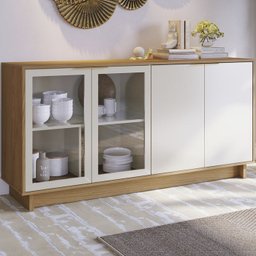 Buffet Vitoria E Cristaleira Guanabara Off White Freijo CLB - 5