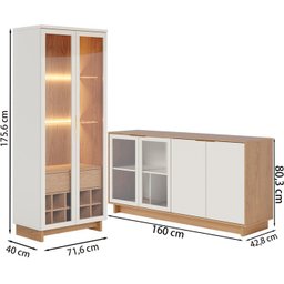 Buffet Vitoria E Cristaleira Guanabara Off White Freijo CLB - 3