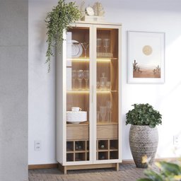 Buffet Vitoria E Cristaleira Guanabara Off White Freijo CLB - 8