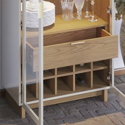 Buffet Vitoria E Cristaleira Guanabara Off White Freijo CLB - 6