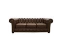 Ver imagem 1 de Sofá Chesterfield de Couro 3 Lugares Marrom Bicolor - Mempra Design