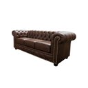 Ver imagem 2 de Sofá Chesterfield de Couro 3 Lugares Marrom Bicolor - Mempra Design
