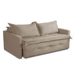 Sofá sem Caixa Retrátil e Reclinável 2,00m com Molas Bianca Suede Capuccino Madelina Decor - 6