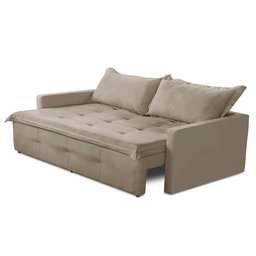 Sofá sem Caixa Retrátil e Reclinável 2,00m com Molas Bianca Suede Capuccino Madelina Decor - 7