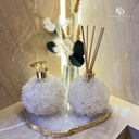 Ver imagem 2 de Kit Lavabo Difusor e Saboneteira Pontas de Quartzo Branco e Dourado