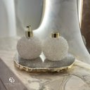 Ver imagem 3 de Kit Lavabo Difusor e Saboneteira Pontas de Quartzo Branco e Dourado