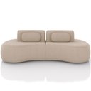 Ver imagem 3 de Sofá 3 Lugares Orgânico para Sala Living 240cm Vasti M03 Veludo Bege - Lyam Decor