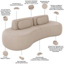 Ver imagem 4 de Sofá 3 Lugares Orgânico para Sala Living 240cm Vasti M03 Veludo Bege - Lyam Decor