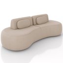 Ver imagem 1 de Sofá 3 Lugares Orgânico para Sala Living 240cm Vasti M03 Veludo Bege - Lyam Decor