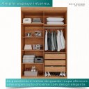 Ver imagem 4 de Guarda-Roupa Solteiro 4 Portas 3 Gavetas Espanha - Mais Móveis