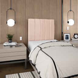 Cabeceira Estofada Cama Box Solteiro Carla 110cm Linho:rosê - 2