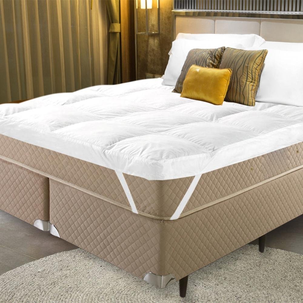 Pillow Top Queen 200 Fios com Elástico Trevalla Confort Branco ...