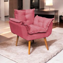 Poltrona Decorativa Reforçada para Sala Alice para Recepção Manicure Escritório Suede - 1