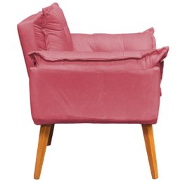 Poltrona Decorativa Reforçada para Sala Alice para Recepção Manicure Escritório Suede - 4