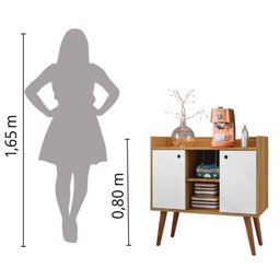 Aparador Buffet Multiuso Cantinho do Café 2 Portas Cairo Freijó/Branco Fiorello - 6