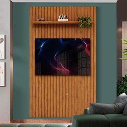 Painel Para Tv Ripado Até 60 Polegadas Freijó Aurora Shop Jm - 1