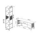 Ver imagem 3 de Kit Sala Rack com Gaveta e Estante em Aço Estilo Industrial Cor:preto com Mel