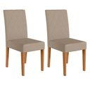 Ver imagem 4 de Kit 8 Cadeiras de Jantar Jade MDF Suede Bege Base Freijó Pallazio
