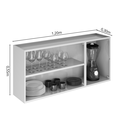 Ver imagem 3 de Armário de Cozinha em Aço 3 Portas com Vidro 120cm Dobradiças Slow Motion Tarsila Itatiaia Preto/Branco