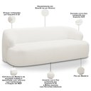 Ver imagem 4 de Sofá 3 Lugares Curvo Orgânico para Sala Living 180cm Barolo L06 Bouclê Branco - Lyam Decor