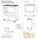 Ver imagem 4 de Balcão para Cooktop Elisa com Espaço para Microondas - Pallazio Cor:Branco