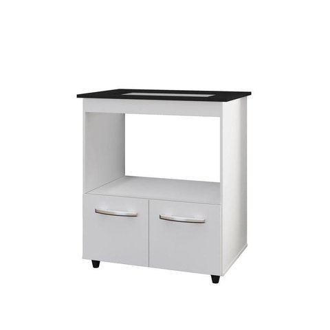 Balcão para Cooktop Elisa com Espaço para Microondas - Pallazio Cor:Branco