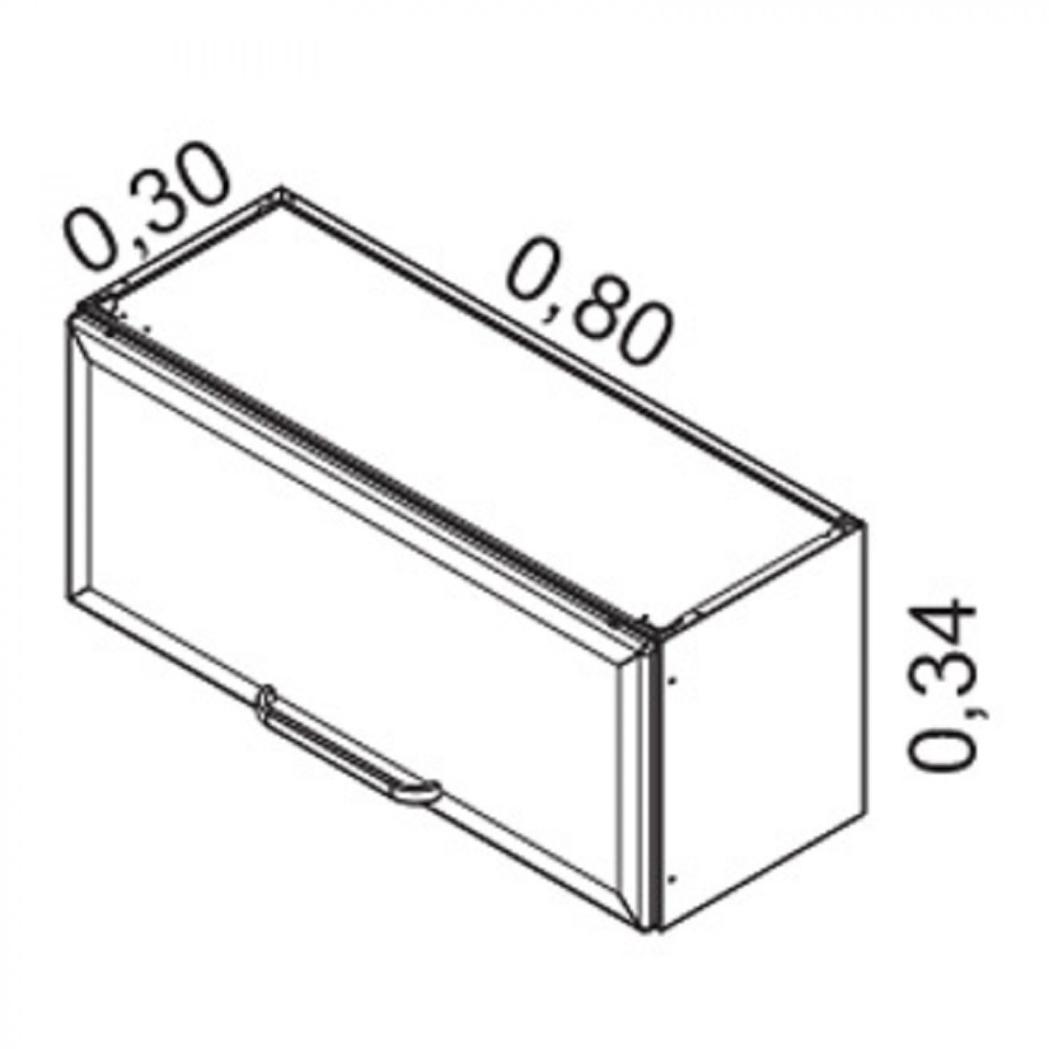 Armário Aéreo em Aço Horizontal 1 Porta Basculante IPH-80 Tarsila  - 4