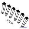 Kit com 6 Pés de Ferro Hairpin Legs 73 Cm Preto Medcombo - 1