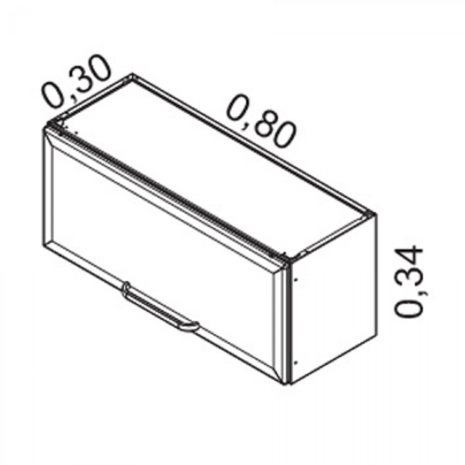 Armário Aéreo em Aço Horizontal 1 Porta Basculante IPH-80 Tarsila  - 4