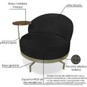 Ver imagem 3 de Poltrona Giratoria Glamour 704 Organica Linho Boucle 3304 Ezz