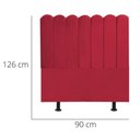 Ver imagem 2 de Cabeceira Nuvem Cama Box Solteiro 90cm Alanis Suede Vermelho