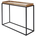 Ver imagem 1 de Mesa Lateral Loi Nogueira Gold com Espelho e Base Preta - 67794