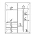 Ver imagem 4 de Guarda Roupa Casal 4 Portas 181 cm Lizz Hannover Fendi Dcasa