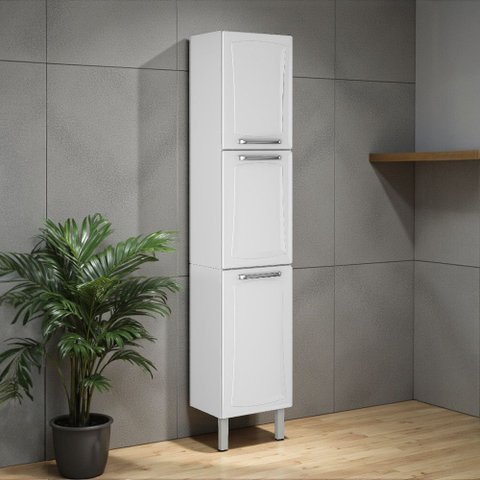 Paneleiro de Aço 3 Portas 195 x 40cm Tarsila Itatiaia Branco