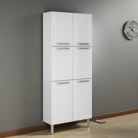 Paneleiro Duplo em Aço 6 Portas 195 x 80cm Tarsila Itatiaia Branco