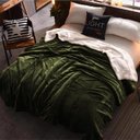 Ver imagem 1 de Cobertor Casal Comum Veludo Oliva/pele de Carneiro 240x240