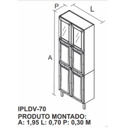 Paneleiro Duplo em Aço com Vidro 6 Portas Ipldv-70 Tarsila Itatiaia - 8