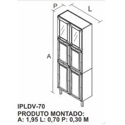 Paneleiro Duplo em Aço com Vidro 6 Portas Ipldv-70 Tarsila Itatiaia - 4