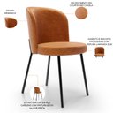Ver imagem 6 de Kit 3 Cadeiras Sala de Jantar Estofada Gavi L02 Tecido Couríssimo Canela - Lyam Decor