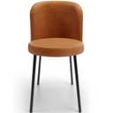 Ver imagem 3 de Kit 3 Cadeiras Sala de Jantar Estofada Gavi L02 Tecido Couríssimo Canela - Lyam Decor