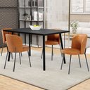 Ver imagem 1 de Kit 3 Cadeiras Sala de Jantar Estofada Gavi L02 Tecido Couríssimo Canela - Lyam Decor