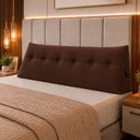 Ver imagem 2 de Almofada Decorativa Cabeceira Bella Encosto Apoio de Lombar 190cm King Suede Marrom - Monari Design